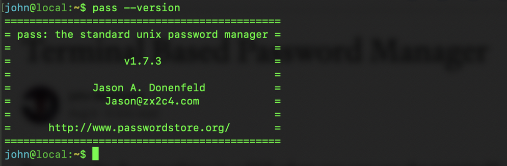 Unixový správce hesel Pass